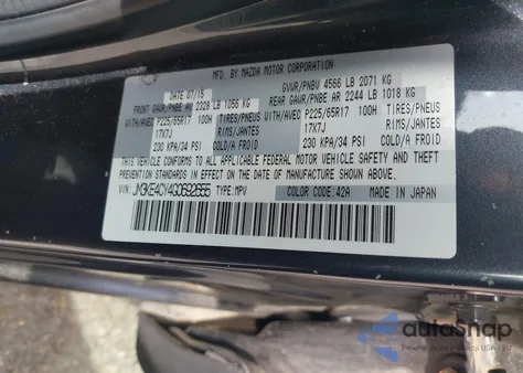 2016 Mazda Cx-5 Touring from USA, damaged, VIN JM3KE4CY4G0692655